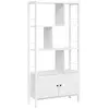 Bibliothèque à 4 niveaux, Blanc Érable + Blanc Nuage LBC022W44