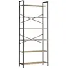 VASAGLE Bibliothèque 6 Niveaux, en Acier, pour Salon, Chambre, Bureau, 30 x 80 x 186 cm, Style Industriel, Marron Chameau et Noir d'Encre