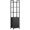 VASAGLE Bibliothèque verticale à 6 niveaux avec porte structure en mét...