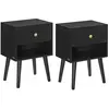 VASAGLE Tables de chevet avec tiroir et compartiment ouvert pieds en b...