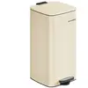 Songmics Poubelle de cuisine à pédale en acier, Beige / 30 L LTB593A02