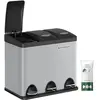 Keukenprullenbak   3x8 liter   Zwart