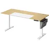 Bureau assis debout réglable, Jaune Pastel + Blanc Pur LSD026N01