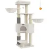 FEANDREA Arbre à chat grand et stable, Blanc Crème + Beige PCT003W02