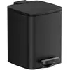 Songmics Poubelle de salle de bain 6L, Noir / 23,9 x 19,3 x 25,5 cm LTB590B0602