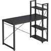 Bureau 120 cm industriel, Noir Boisé / 60P x 120L x 120H cm LWD048B56
