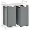 Vasagle Wasmand met 2 x 46 liter capaciteit en legplank 73 x 33 x 72 cm