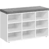 VASAGLE Banc à chaussures 9 compartiments, Blanc Classique / 9 Compart...