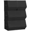 SONGMICS 4 Boîtes de rangement avec couvercle beige sable, Noir Classi...