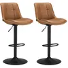 VASAGLE Tabourets de bar design avec siège pivotant à hauteur réglable...