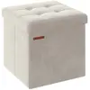 SONGMICS Banc de rangement en velours noir d'encre, Blanc Crème / 38P ...