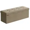 SONGMICS Banc de Rangement 38 x 110 x 38 cm Charge jusquà 300 kg Marron Camel