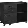 Caisson large roulettes, Noir Boisé OFC041B56
