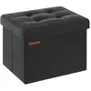SONGMICS Banc de rangement en velours noir d'encre, Noir D'encre / 31 ...