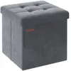 SONGMICS Banc de rangement en velours noir d'encre, Gris Ardoise / 38 ...
