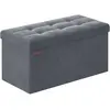 SONGMICS Banc de rangement en velours avec 2 boîtes noir d'encre, Gris...
