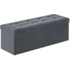 SONGMICS Banc de rangement en velours avec 2 boîtes noir d'encre, Gris...