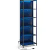 VASAGLE Bibliothèque LED à 6 Niveaux, Lumière Réglable, Cadre en Acier, 30,3 x 60 x 178,6 cm, pour Salon, Chambre, Bureau, Noir Boisé