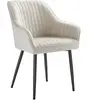 SONGMICS Chaise de salle à manger confort, Beige Cappuccino + Noir d'E...
