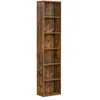 VASAGLE Bibliothèque 6 Niveaux, pour Salon, Bureau, Chambre, Style Industriel, 24 x 40 x 178,5 cm, Marron Rustique