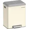 Songmics Poubelle de cuisine acier fermeture douce, Beige Sable LTB544A02