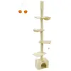 FEANDREA Arbre à chat du sol au plafond, Beige PCT210Y01