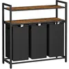 VASAGLE Wasmand, wasmand, opbergruimte 3 compartimenten, 3 uitneembare...