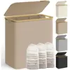 SONGMICS wasmand met deksel, grote wasmand met 3 secties, 150 L, verwi...