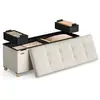 Banc de rangement pliable en velours, Beige cappuccino LSF0518W02