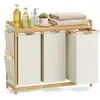 Wasmand   3 compartimenten   3×50L   94×33×78 cm   Crèmewit
