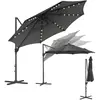 SONGMICS Parasol, Zwevende parasol, 300 cm, 28 LED-lampjes op zonne-en...