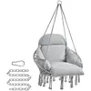 SONGMICS Hangende schommelstoel Hangstoel Dikke kussen Scandinavische ...