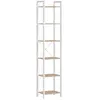VASAGLE Bibliothèque 6 Niveaux, pour Bureau, Salon, Chambre, 30 x 40 x 187,5 cm, Style Industriel, Beige Naturel et Blanc Mat