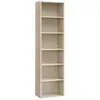 VASAGLE Bibliothèque, Étagère sur 6 Niveaux, 24 x 40 x 178,5 cm, pour Salon, Bureau, Salle à Manger, Beige Naturel