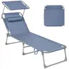 Chaise longue pliable avec dossier, Bleu / 193 x 53 x 29 cm GCB192Q01