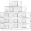 SONGMICS Boîte à chaussures transparent, 12 / Transparent + Blanc LSP106W12