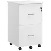 Caisson de Bureau Mobile - VASAGLE - Blanc - 2 Tiroirs - Serrure