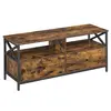 TV cabinet industriel, Marron Rustique + Noir LTV300B01