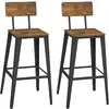 VASAGLE Tabouret Bar Industriel Lot de 2 Marron Rustique et Noir dEncre
