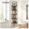 VASAGLE - Étagère Murale à 5 Niveaux - Meuble d'Angle - Marron Rustiqu...