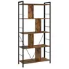 VASAGLE Meuble de Rangement, Bibliothèque, Étagère 5 Niveaux, avec Compartiments Ouverts, pour Bureau, Salon, Chambre, Style Industriel, Marron Rustique et