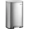 SONGMICS Poubelle de cuisine 50L, Argenté / 43,2L x 37,1l x 63,2H cm LTB050E01