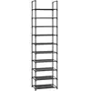 Songmics Étagère à chaussure cadre en acier, Noir / 28 x 45 x 173 cm LSH010B02