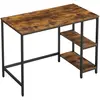 Songmics - vasagle Bureau avec Rangement, Table d'Ordinateur, avec 2 Étagères Réversibles, Poste de Travail, pour Télétravail, Salon, Cadre en Acier,