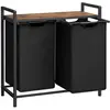 VASAGLE wasmand, wasverzamelaar, 2 vakken, met plank, wassorteerbak, m...