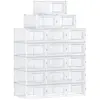 Boîtes à chaussures pliables SONGMICS - Lot de 18 - Transparent et bla...