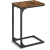 Table d'appoint en C industriel, Marron Rustique + Noir LET350B01