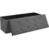 CaliCosy Banc de Rangement Pliable, Gris Foncé / 38 x 110 x 38 cm LSF077G04