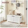 Songmics - vasagle Coffre de Rangement Intérieur, Banc à Chaussures, Pouf, Banquette, Rangement pour Jouet Enfant, avec Charnières de Sécurité, Style