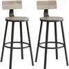 Chaise de bar avec dossier, Grège + Noir / 2 / 99H cm LBC026B02